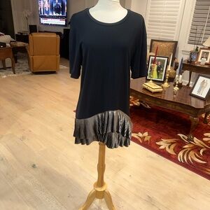 Jil Sander Black and Silver Tunic Top